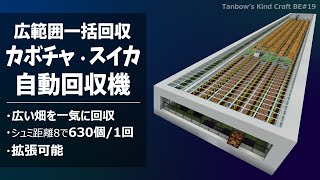 【マイクラ統合版※概要欄必読】広範囲の畑を一気に‼カボチャ・スイカ自動収穫機【田ん坊の親切クラフト#19】