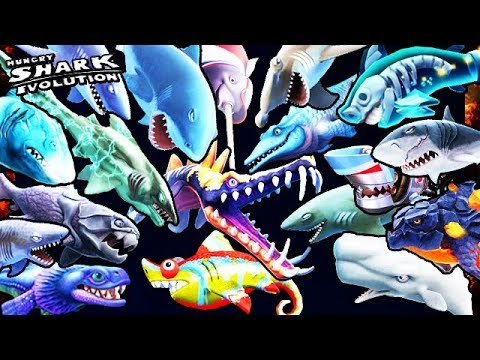ALL 18 SHARKS (SHARKELEON) (HUNGRY SHARK EVOLUTION)