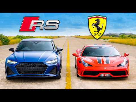 Ferrari 458 Speciale vs Audi RS7 Performance: ARRANCONES
