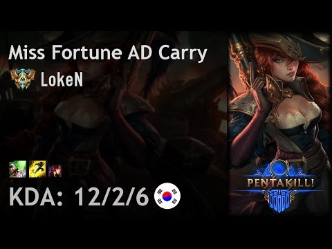 Miss Fortune AD Carry vs Caitlyn - LokeN - KR Challenger Patch 6.24