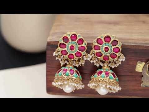 Girija Fine Silver Jhumka Earrings