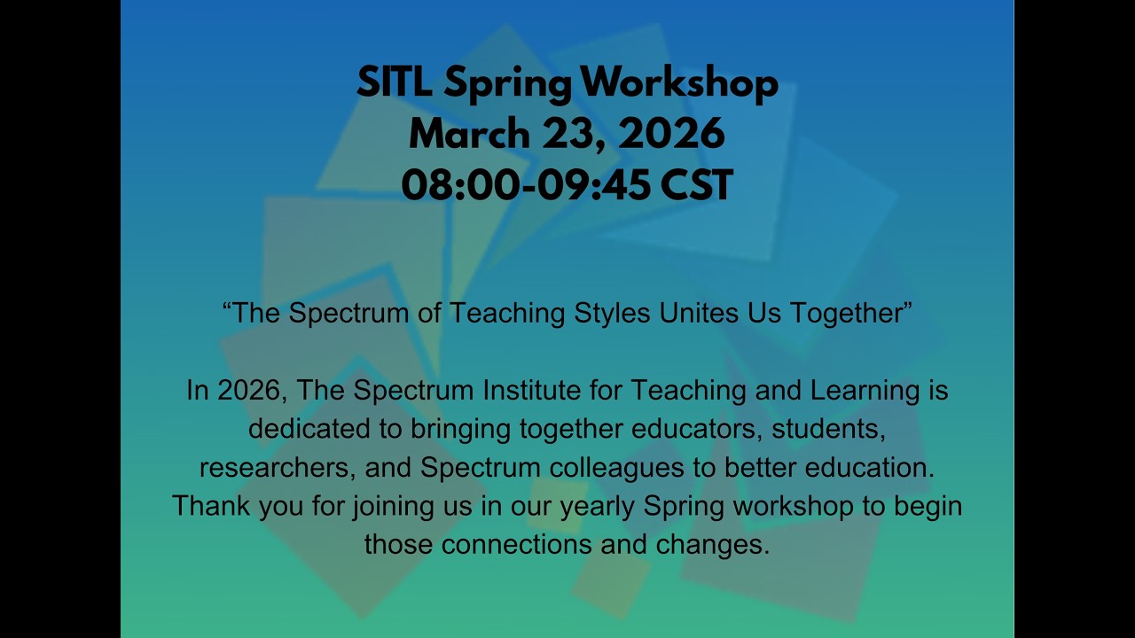 2026 SITL Workshop Series
