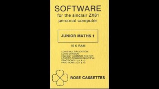 Junior Maths 1 (longplay) for the ZX81