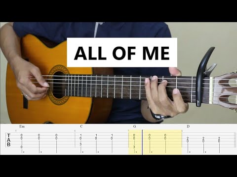 ALL OF ME - John Legend - Fingerstyle Guitar Tutorial TAB
