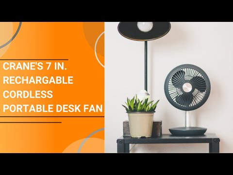 Crane's 7 in. Rechargeable Cordless Portable Desk Fan Features