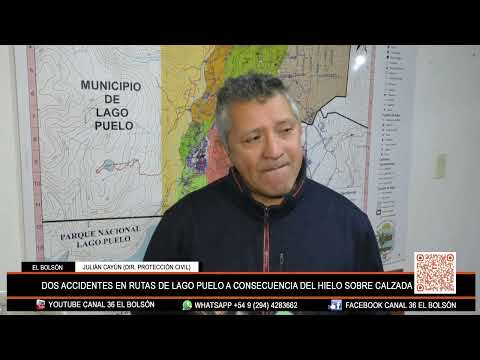 DOS ACCIDENTES EN RUTAS DE LAGO PUELO A CONSECUENCIA DEL HIELO SOBRE LA CALZADA - JULIÁN CAYÚN