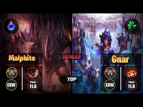 Challenger MALPHITE [Arcane Comet] (Top) VS  GNAR - Challenger EUW Patch 11.8