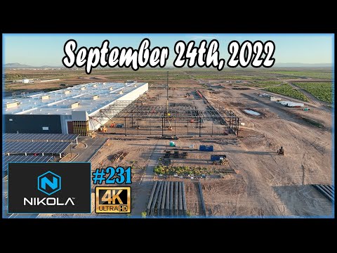 Nikola Semi Factory Construction Site September 24th, 2022 | Drone Footage of 7:00 AM