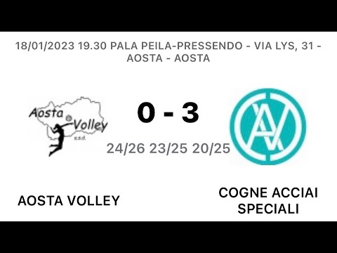 AOSTA VOLLEY - COGNE A.S. 0-3 (1a DIVISIONE)