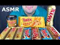 ASMR Twix Chocolate Party Ice Cream Bars Chocolate Candy Bars Chip Cookies Milkshake Mukbang