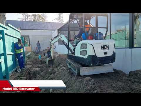 Mini Excavator Trenching Plumbing Lines - 18D (1.8Ton) Model