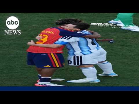 Emotional moments on the pitch after Spain's World Cup victory