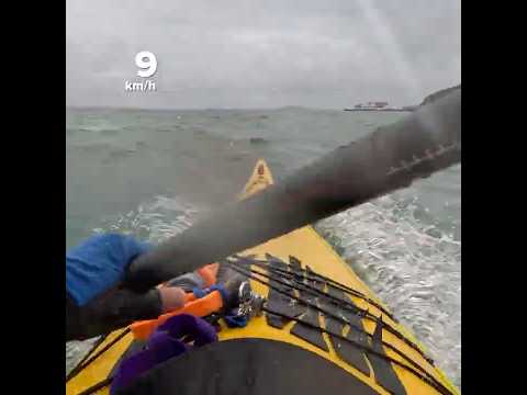 Fun paddling the Sea Lion! #seakayaking #roughsea #kayaker #newzealand