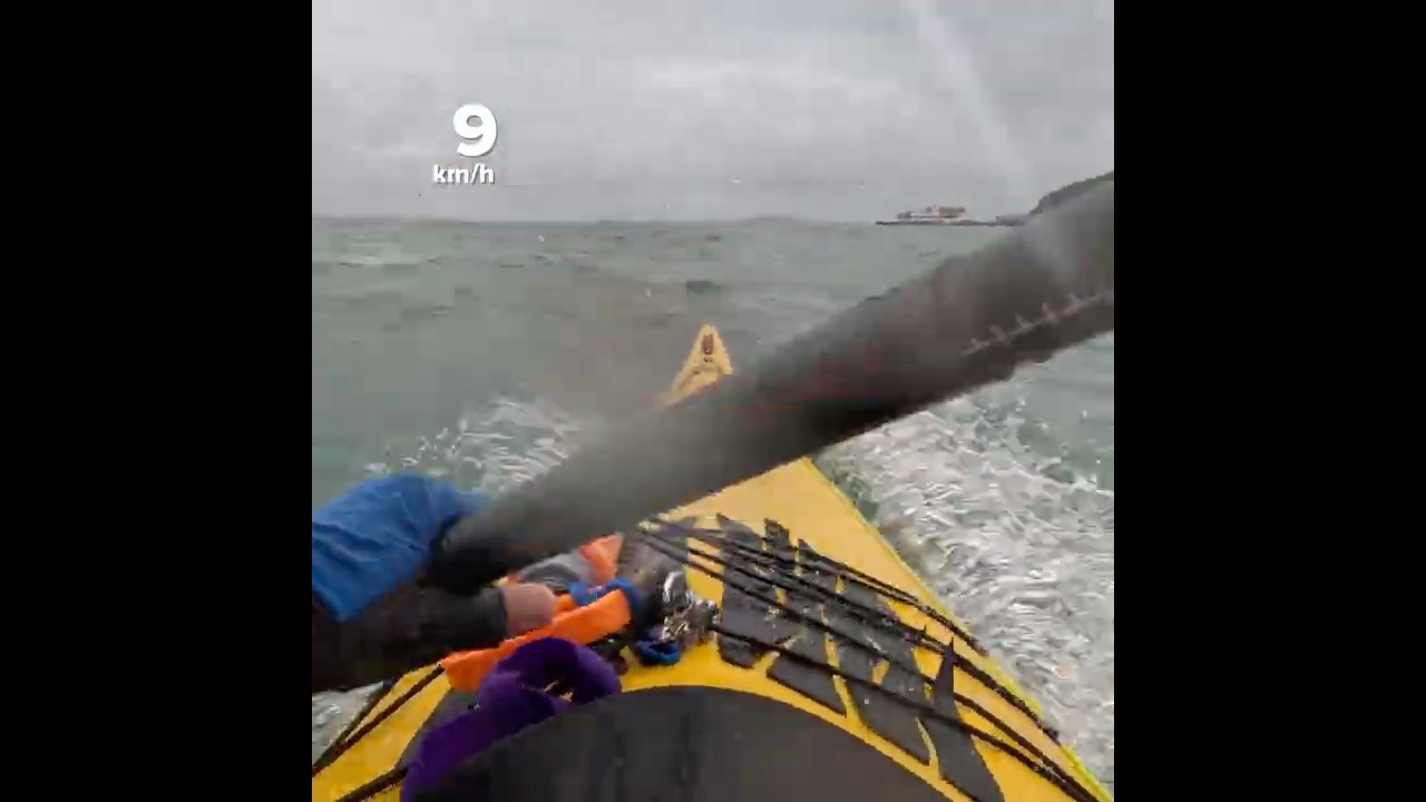 Fun paddling the Sea Lion! #seakayaking #roughsea #kayaker #newzealand