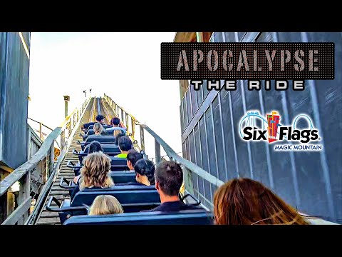 On-ride point of view of Apocalypse the Ride