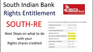 SOUTH-RE Shares | South Indian Bank Rights Entitlement| How to Apply from ASBA |