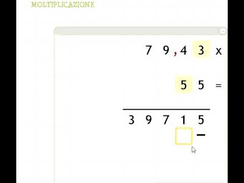 Moltiplicazioni in colonna con la virgola