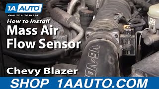 How To Install Replace Mass Air Flow Sensor Meter S10 Blazer Pickup Jimmy 4.3L 96-05 1AAuto.com
