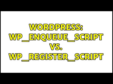 Wordpress Wp_enqueue_script Vs Wp_register_script 2 Solutions