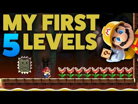 Super Mario Maker - MY FIRST 5 [HORRIBLE] LEVELS - Showcase