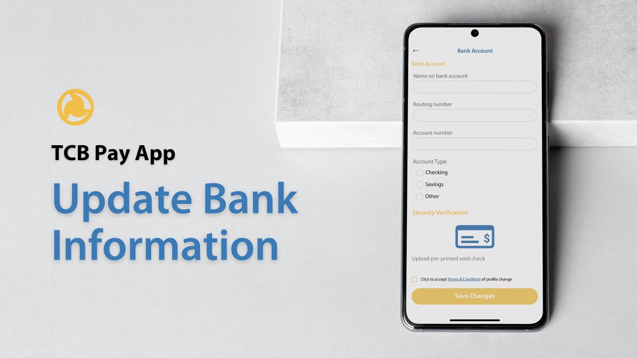 Update Bank Information - TCB Pay App