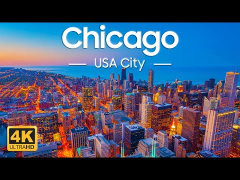 Chicago 4K Video UHD - Relaxing Piano Music, Beautiful Nature Scenic | Stress Relief, Anxiety Relief