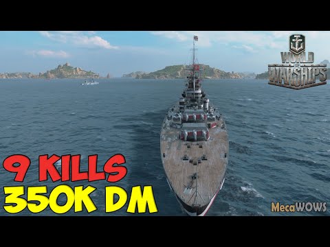 World of WarShips | Pommern | 9 KILLS | 350K Damage - Replay Gameplay 4K 60 fps