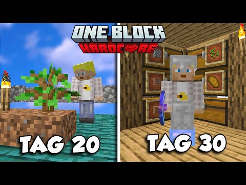 Ich überlebe 30 Tage in HARDCORE OneBlock! (Tag 21-30)