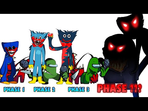 FNF comparison Battle Poppy Playtime Huggy Wuggy & VS Impostor V4 - ALL Phases of FNF Animation