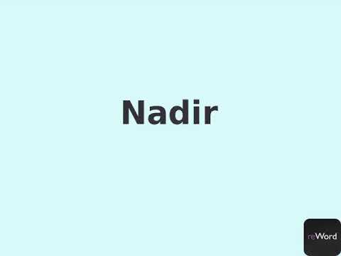 How to Pronounce Nadir Correctly? (American English/ US)