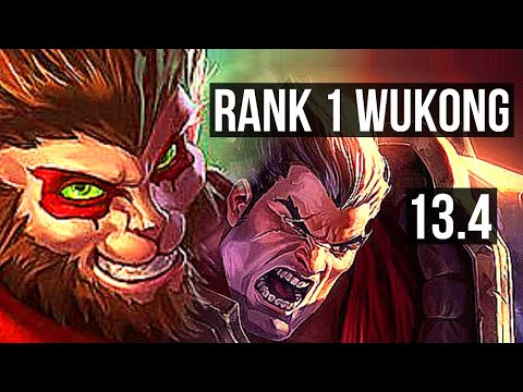 WUKONG vs DARIUS (TOP) | Rank 1 Wukong, 6 solo kills, Dominating | TR Grandmaster | 13.4
