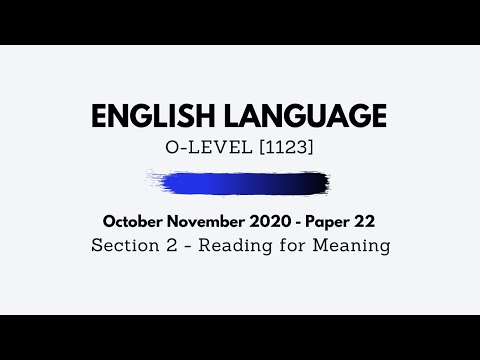 O-Level English October November 2020 Paper 22 - 1123/22 - Section 2