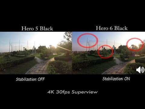 GoPro Hero6 vs GoPro Hero5 Stabilization Comparison/COLOR, Sound Comparison (Walk)