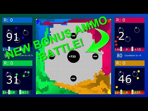 Huge Bonus Ammo Battle! Episode 20 - Territory War Algodoo Marble Race