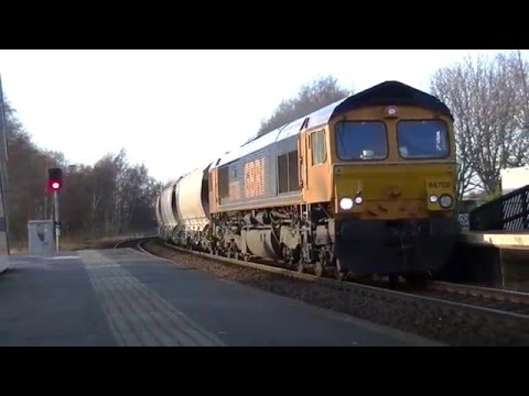GBRf 66708 Biomass Train passing Gateshead Metrocentre