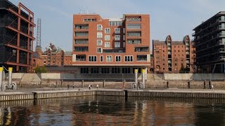 preview picture of video 'Hamburg, Germany: HafenCity (Harbor City), Sandtorhafen, view to Sandtorkai - 4K Video Photo'