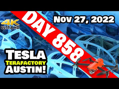 PAINT SHOP TESTS AT GIGA TEXAS! - Tesla Gigafactory Austin 4K  Day 858 - 11/27/22-Tesla Terafactory