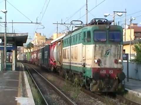 E655.453 in partenza col TC 57004 Pomezia S. Palomba - Gallarate