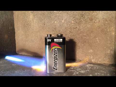 Melting A 9V Alkaline Battery = Explosion