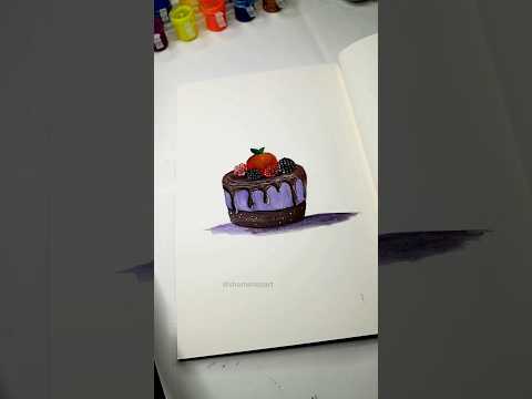 How to art a cup cake easily 🧁🤗🎨 #easytutorial #acrylicpainting #artshorts
