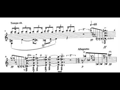 Claude Vivier - Pour Guitare for Guitar (1975) [Score-Video]