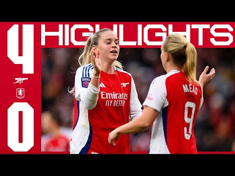 A perfect display! | HIGHLIGHTS | Arsenal vs Aston Villa (4-0) | Russo x2, Mead, Blackstenius | WSL