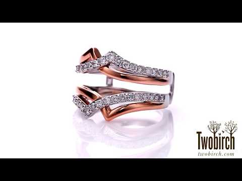 0.73 ct. Criss Cross Infinity Ring Guard in Two Tone Gold - TwoBirch TB-GUARD-0112-TT-J