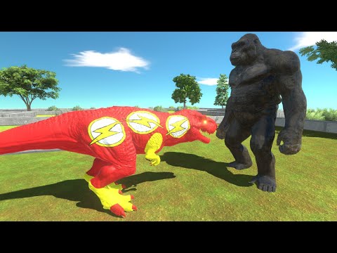 Flash T-rex Death Run vs King Kong - Animal Revolt Battle Simulator