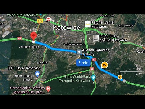 CabView. Autostradą przez centrum miasta. Katowice - A4