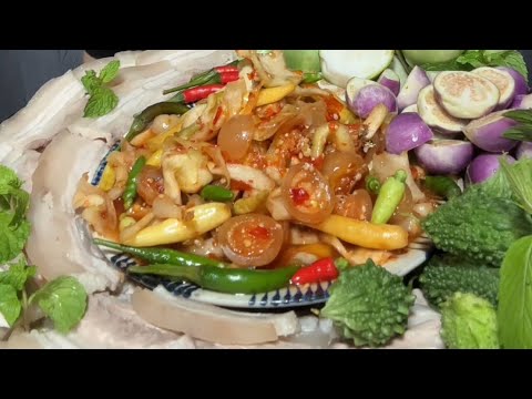 Ăn Một mâm thịt Ba chỉ luộc với mắm dưa cà cá Cơm❤️￼￼