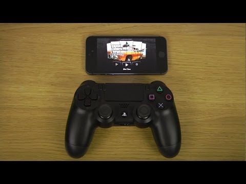 GTA San Andreas iPhone 5S iOS 7 Sony PlayStation 4 Dual Shock 4 Controller Gameplay