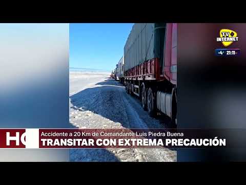 Accidente a 20 KM de Comandante Luis Piedra Buena. Transitar con extrema precaución.