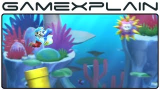 New Super Mario Bros. U - Swimming with Baby Yoshi in Sparking Waters (Gameplay Footage)