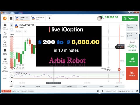 IQ OPTION $200 TO $3388 WITH ROBOT LIVE